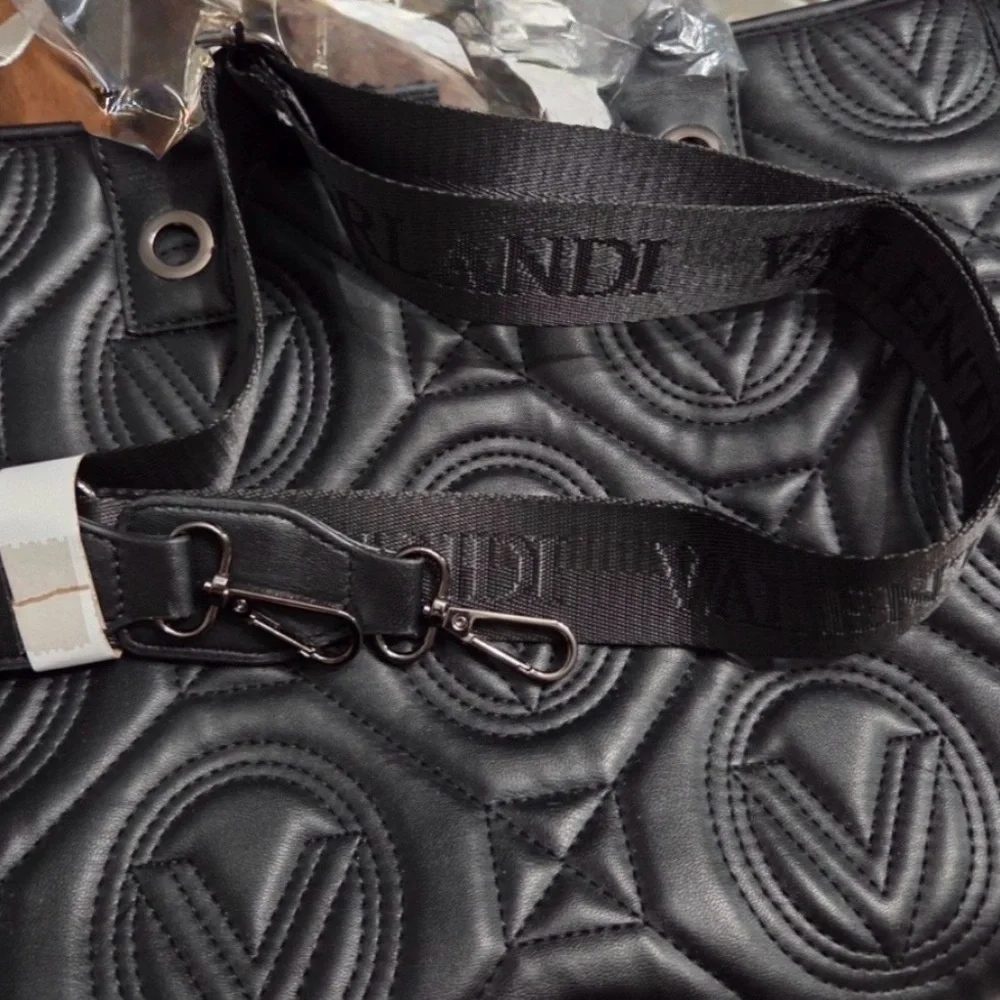 Valentino Orlandi Black Quilted Tote NWT Large one!